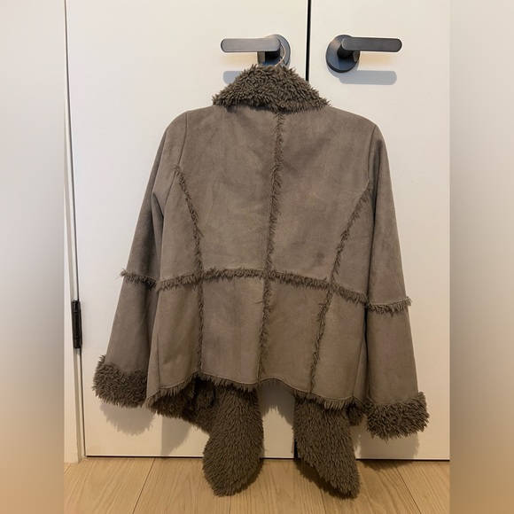 Akira Chicago Gray Suede and Fur Winter Jacket - Picture 4 of 5